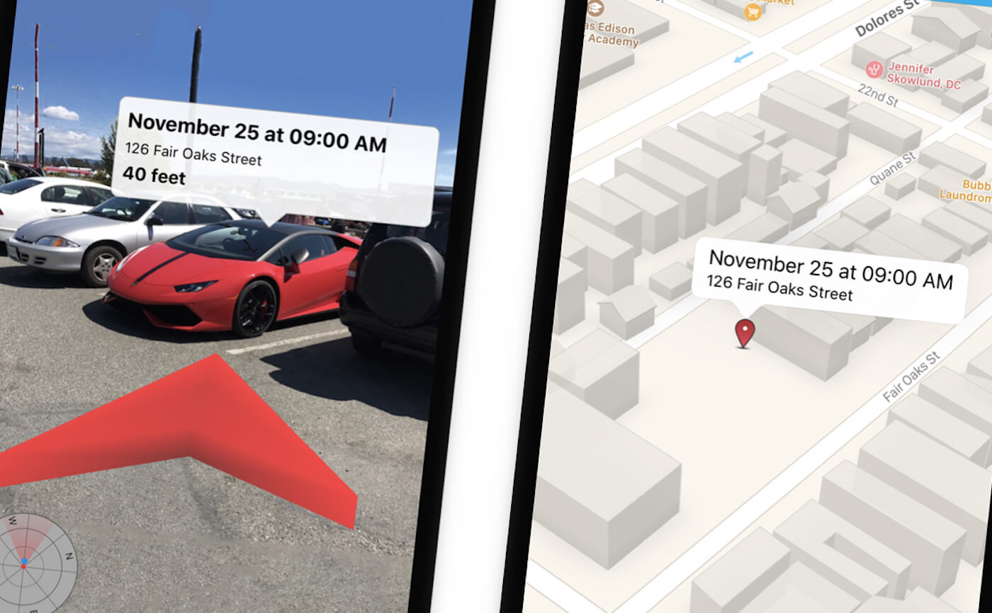 Users finding their cars with the help of Augmented Reality